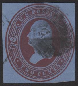 SC#U280 2¢ Washington Cut Square (1883) Used