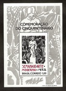 Brazil Sc 1222 LH S/S of 1972 - Poster for Modern Art Week