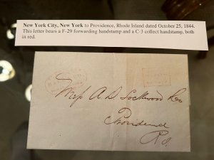 Hale & Co. Stampless Cover NYC to Providence LV6946