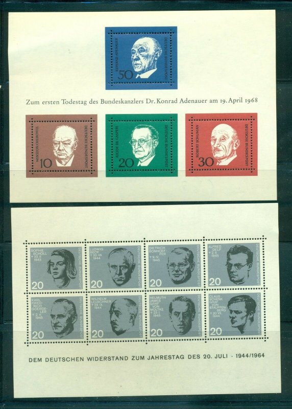 Germany 3 VFMNH souvenir sheets CV $10.15 