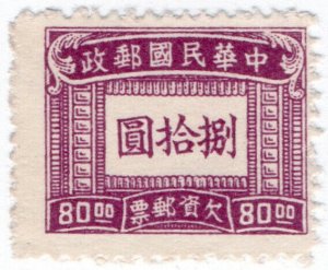 (I.B) China Postal : Postage Due $80 (6th Issue)