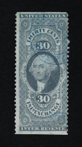 GENUINE SCOTT #R52b 1862-71 LILAC 1ST ISSUE REVENUE INLAND EXCHANGE PART-PERF