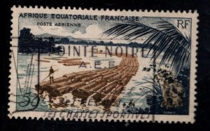 French Equatorial Africa Scott C39 Used Log Raft stamp nice cancel