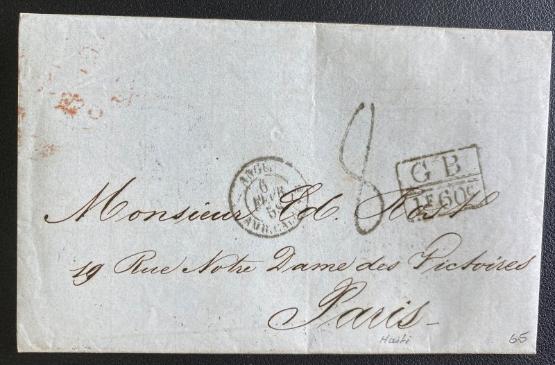 1858 Haiti Letter Sheet cover To Paris France