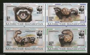 Kazakhstan 1997 WWF Marbled Polecat Wildlife Animals Fauna Sc 171-74 MNH # 211