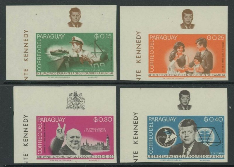 Paraguay 1965 Imperf John F Kennedy set Sc# 887-94 NH