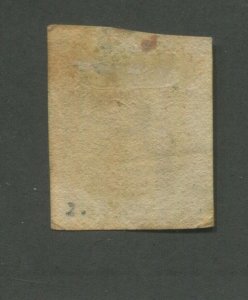 1840 Great Britain Postage Stamp #1 Used VF Red Fancy Postal Cancel