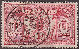 New Hebrides Br 18 Hinged Used 1911 Native Idols CDS