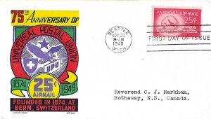 #C44 FDC, 25c Boeing Stratocruiser, CC/Boll cachet