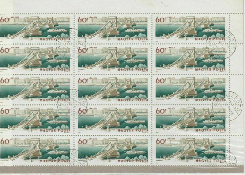 Hungary Used Bridges Stamps Sheet Ref: R6997