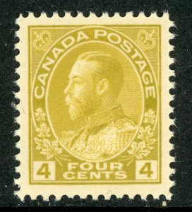 Canada 1925 KGV Admiral 4¢ Yellow Ochre Dry Printing Scott #110d MNH V18