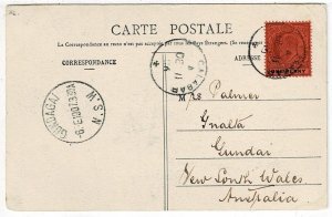 Lagos 1906 Calabar cancel on postcard to AUSTRALIA