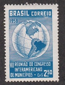 Brazil # 884, Globe - Maps, Mint Light Hinged