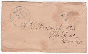 STAMPLESS COVER, PAID 3, ANNAPOLIS MD POSTMARK.