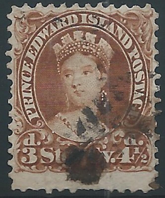 Prince Edward, 1870, Scott #10, 4 1/2p brown, used., V.F.