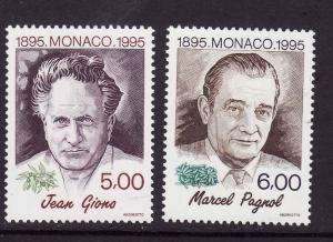 Monaco-Sc#1946-7-unused NH set-Writers-1995-