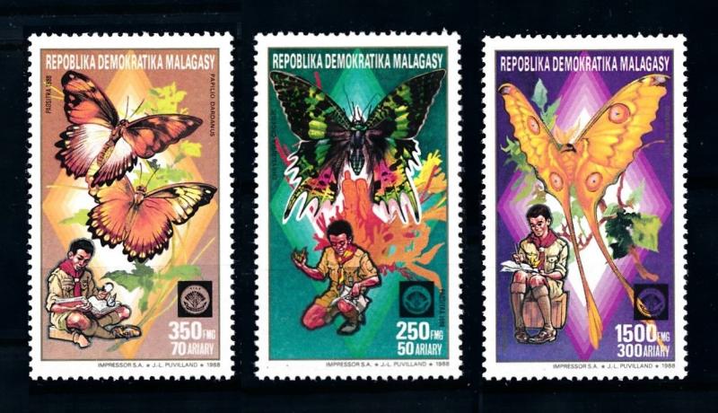 [92036] Madagascar 1988 Insects Butterflies Scouting From Set MNH