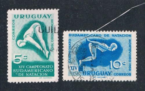 Uruguay 628-29 set Used Swimmers  (U0150)