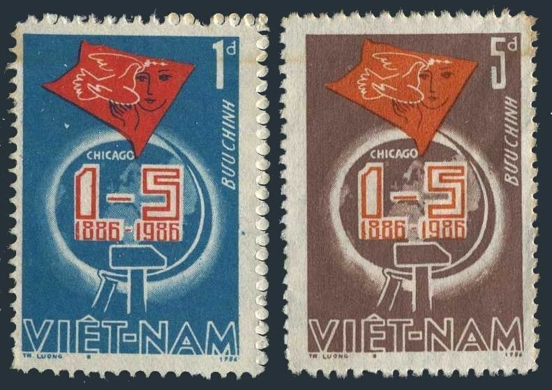 Viet Nam 1623-1624,MNH.Michel 1681-1682. May Day,1986.