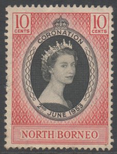 North Borneo Scott 260 - SG371, 1953 Coronation 10c unused no gum