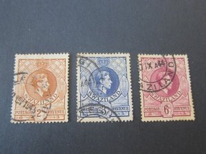 Swaziland 1938 Sc 30,31,33 FU