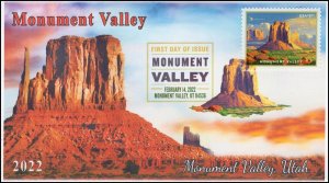 22-031, 2022, Monument Valley, First Day Cover, DCP Postmark,Monument Valley UT,