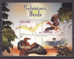 Grenada, Gr., Scott cat. 2599 A-D. Prehistoric Birds sheet of 4. ^