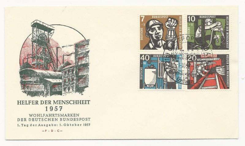 Germany First Day Cover Scott #B356-B359 October 1, 1957