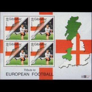 GIBRALTAR 2000 - Scott# 836a S/S Soccer NH creases