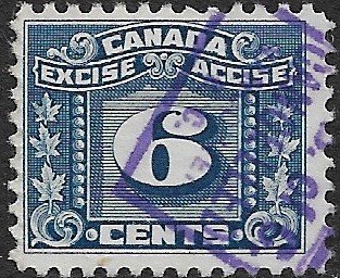 CANADA REVENUES 1934-48 6c EXCISE TAX VDM. FX67 VFU