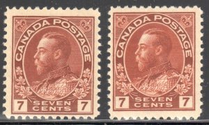 Canada VF NH #114- 114b, ii, iii, iv, v (All Stamps in perfect condition)