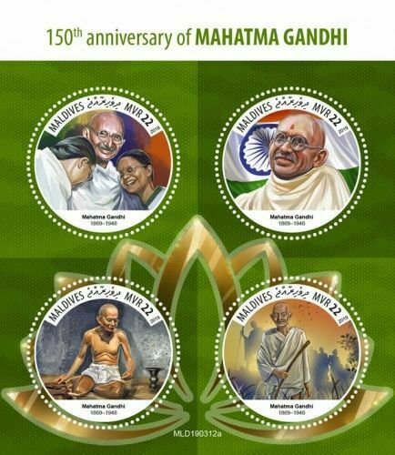 Z08 MLD190312a MALDIVES 2019 Mahatma Gandhi MNH ** Postfrisch