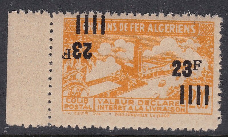 FRENCH ALGERIA ^^^^RARER   MNH RAILWAY with Double O/P ( one inverted)$ 63@sc32a