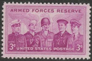 US 1067 Armed Forces Reserve 3c single MNH 1955