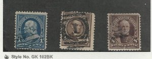 United States, Postage Stamp, #247, 254, 257 Used, 1894-95