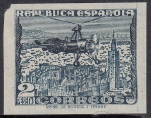 1938 SPAIN AUTOGIRO OVER SEVILLE IMPERF (ED.769s) MNH VF