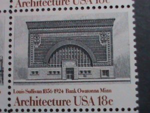​UNITED STATES-1981-SC#1928-31 AMERICAN ARCHITECTURE-MNH BLOCK VERY FINE