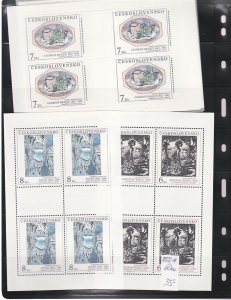 Czechoslovakia Sc 2872-4 NH Minisheets of 1992 - Art