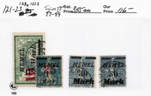 MEMEL LITHUANIA  97-99  MICHEL  121-23, 123A, 123B  USED