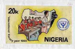 Nigeria 1990 Literacy Year - original hand-painted artwor...