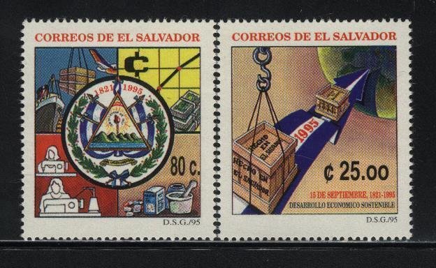 El Salvador MNH Sc 1427-28 Independence 174 th Anniv