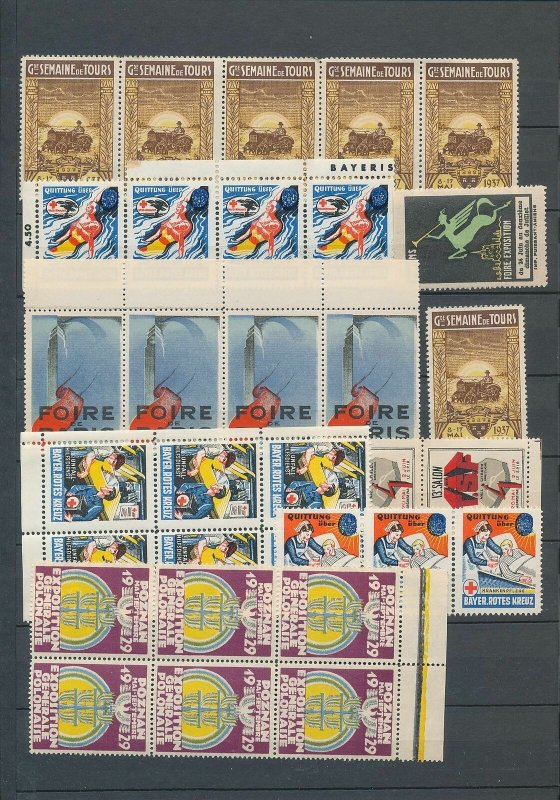 French Chalon Paris Commerce Tours Poznan Poster Labels MNH x 60(W2506)