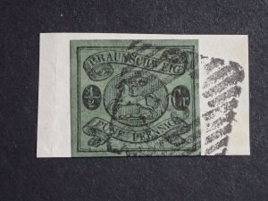 German Saxon Brunswick Sc #6 Used. 1853 ½gr Leaping Saxon Horse VF