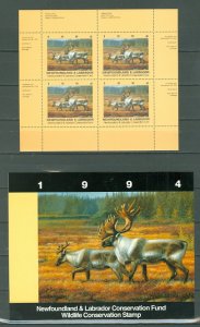 NEWFOUNDLAND & LABRADOR 1994 WILDLIFE STAG #NLW1b SHEET of 4..MNH...$71.00