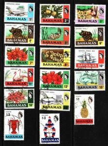 Bahamas-Scott#313-30, ex #326-used QEII definitive set-1971-