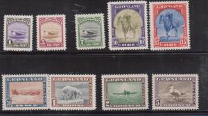 Greenland #10 - #19 VF Mint Set