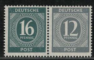 Germany AM-Post Scott # 542, 539, mint nh, se-tenant, Mi# W158