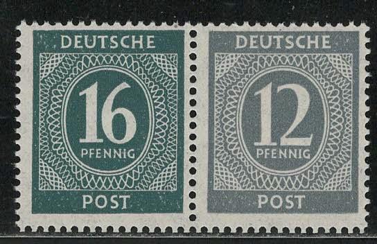 Germany AM-Post Scott # 542, 539, mint nh, se-tenant, Mi# W158