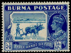 BURMA SG27, 3a 6p light blue & blue, M MINT.
