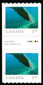 Canada 3067 Far & Wide Point Pelee National Park $1.20 coil gutter pair MNH 2018